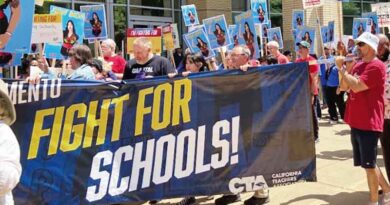 Teachers rally to protest federal cuts to public education