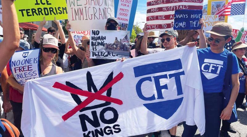 Union members take center stage at No Kings rally